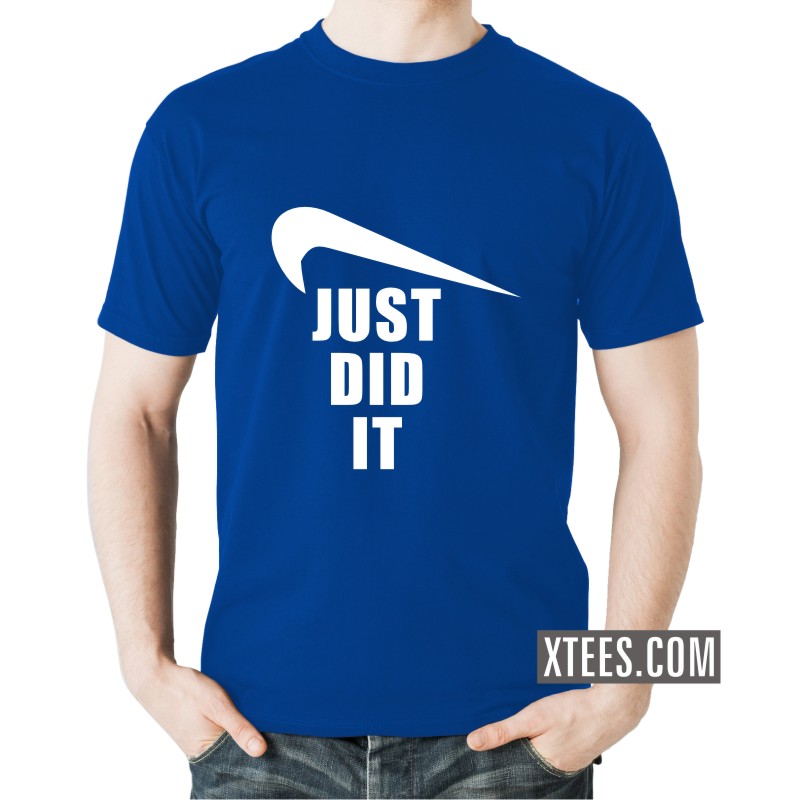 Buy Just Did It Nike Symbol Pointing Down Slogan T Shirts For Men