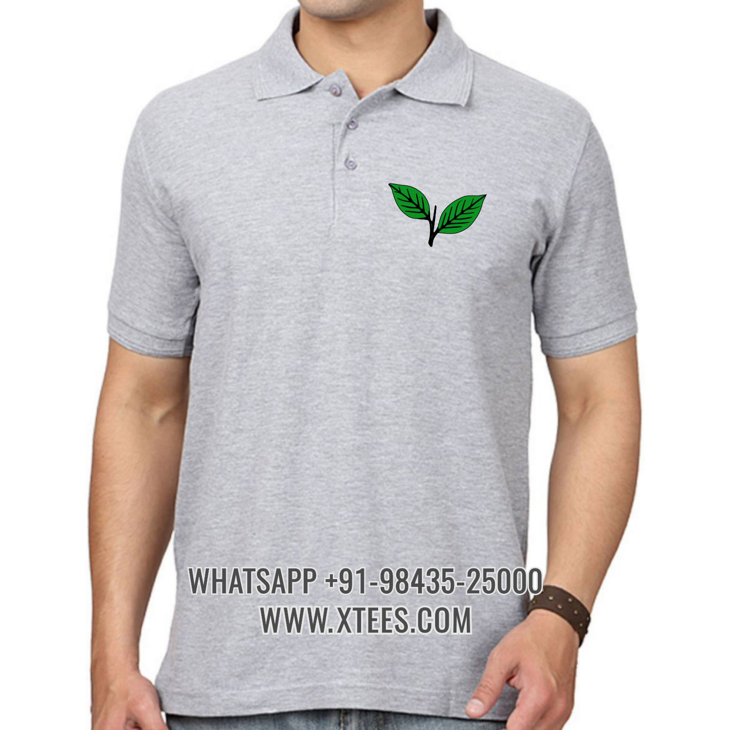 Anna Dravida Munnetra Kazhagam Admk Logo 1 Left Chest Logo Printed Collar Polo T-shirt image