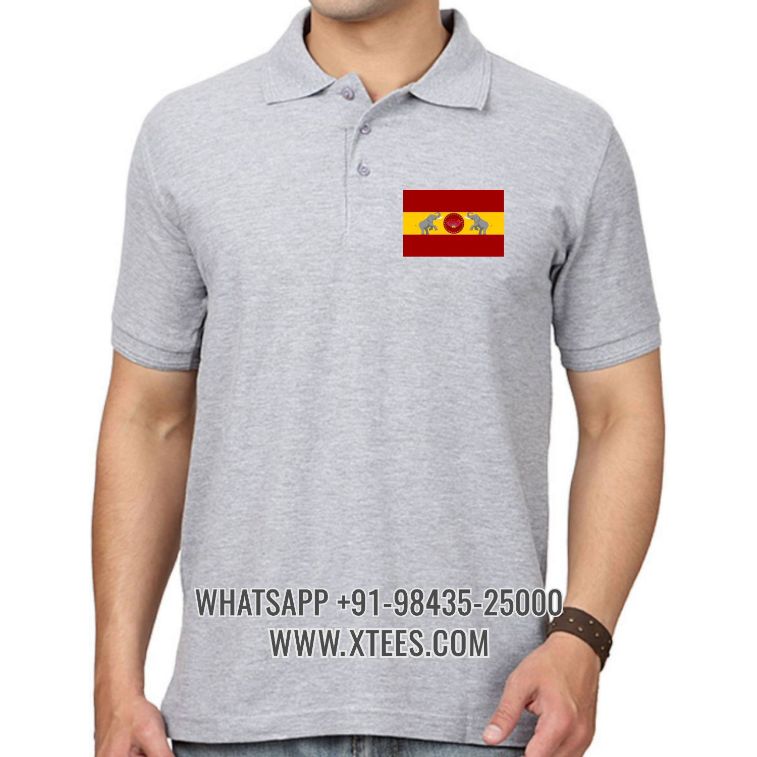 Tamilaga Vettri Kazhagam Tvk Logo 1 Left Chest Logo Printed Collar Polo T-shirt image