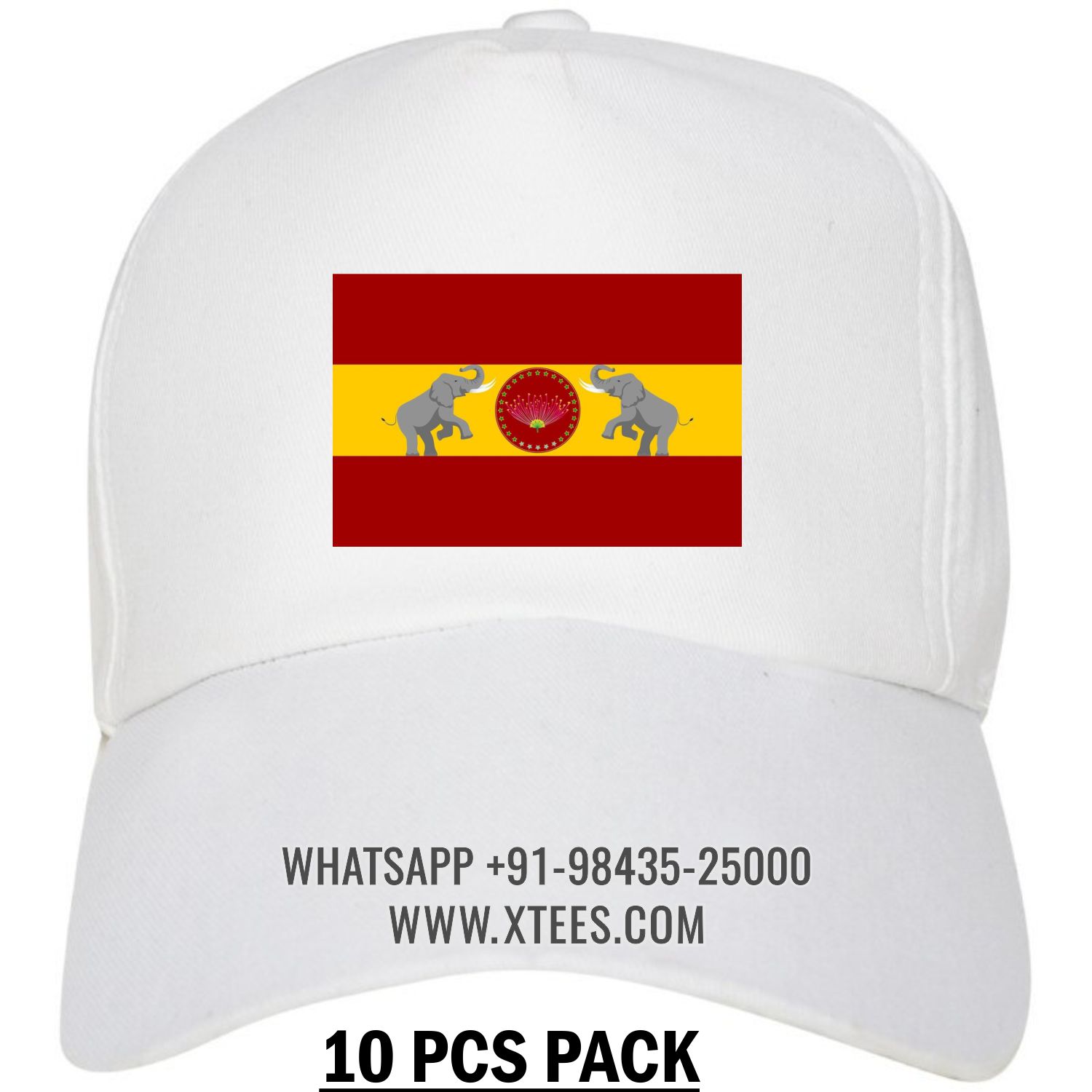 Tamilaga Vettri Kazhagam Tvk Logo 1 Printed Cap - 10 Pcs Pack image