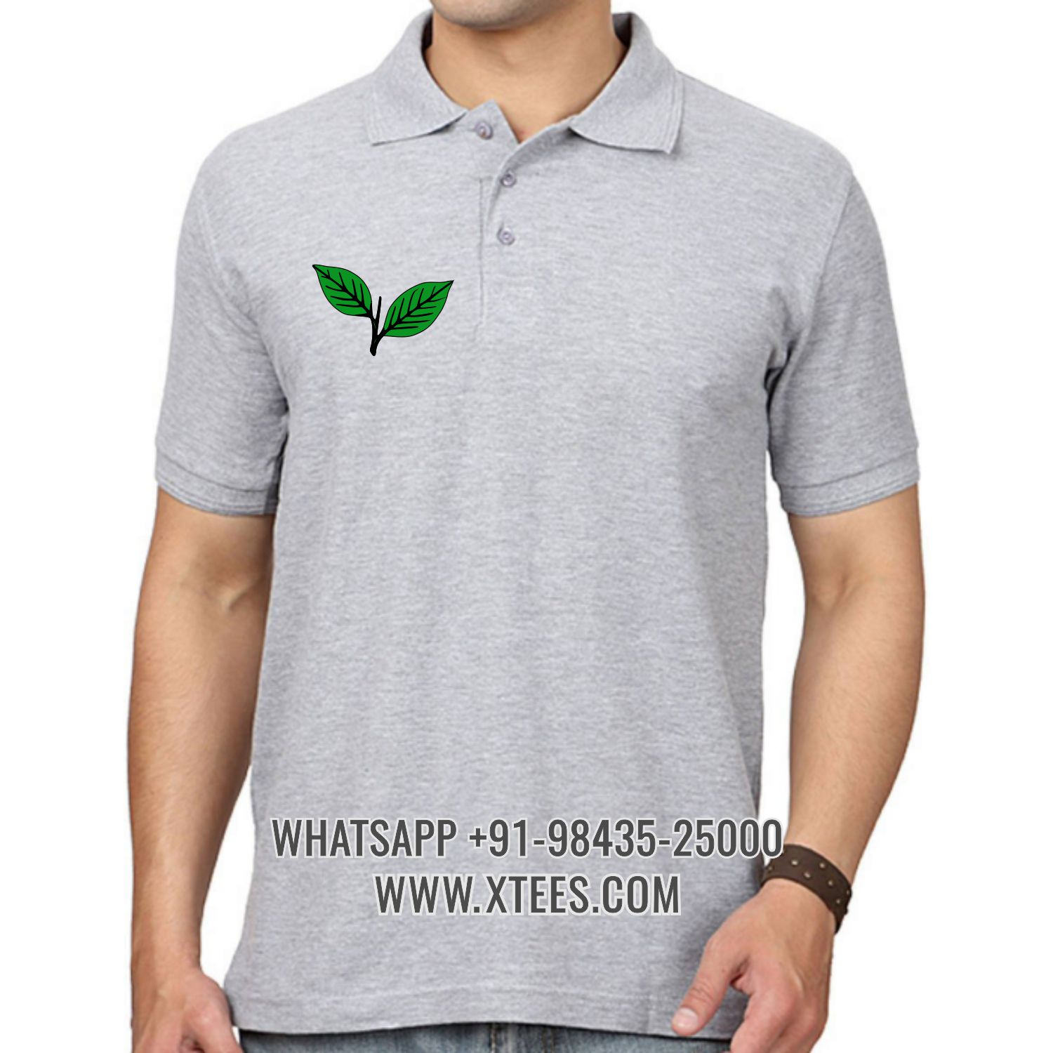 Anna Dravida Munnetra Kazhagam Admk Logo 1 Right Chest Logo Printed Collar Polo T-shirt image