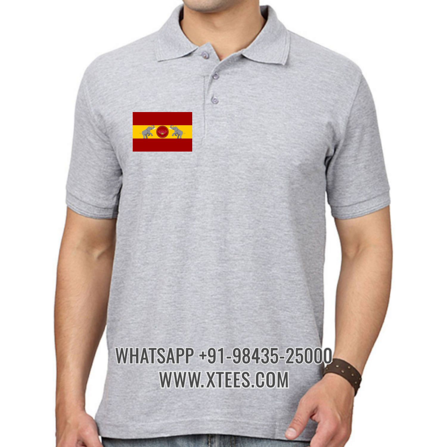 Tamilaga Vettri Kazhagam Tvk Logo 1 Right Chest Logo Printed Collar Polo T-shirt image