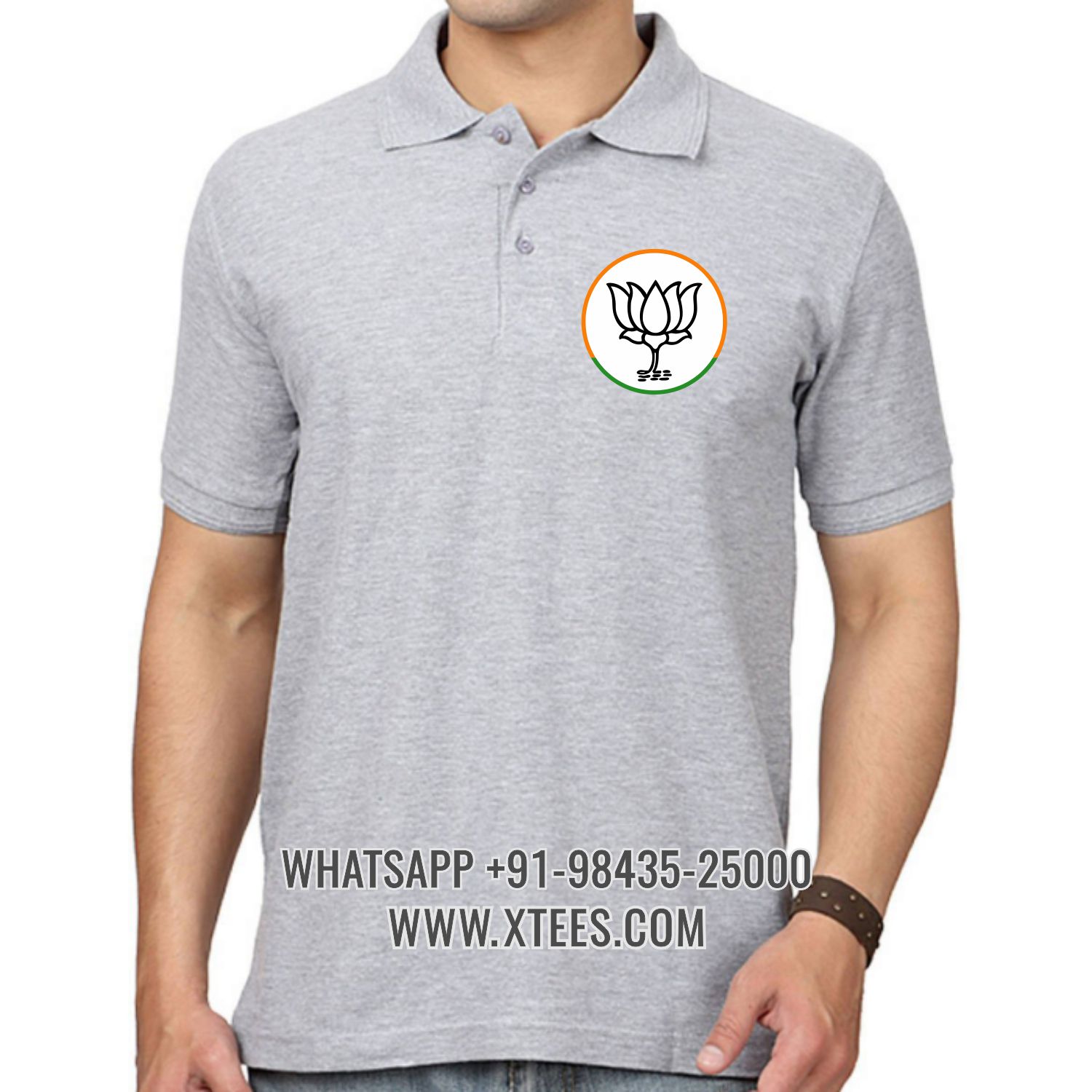 Bharatiya Janata Party Bjp Logo 1 Left Chest Logo Printed Collar Polo T-shirt image