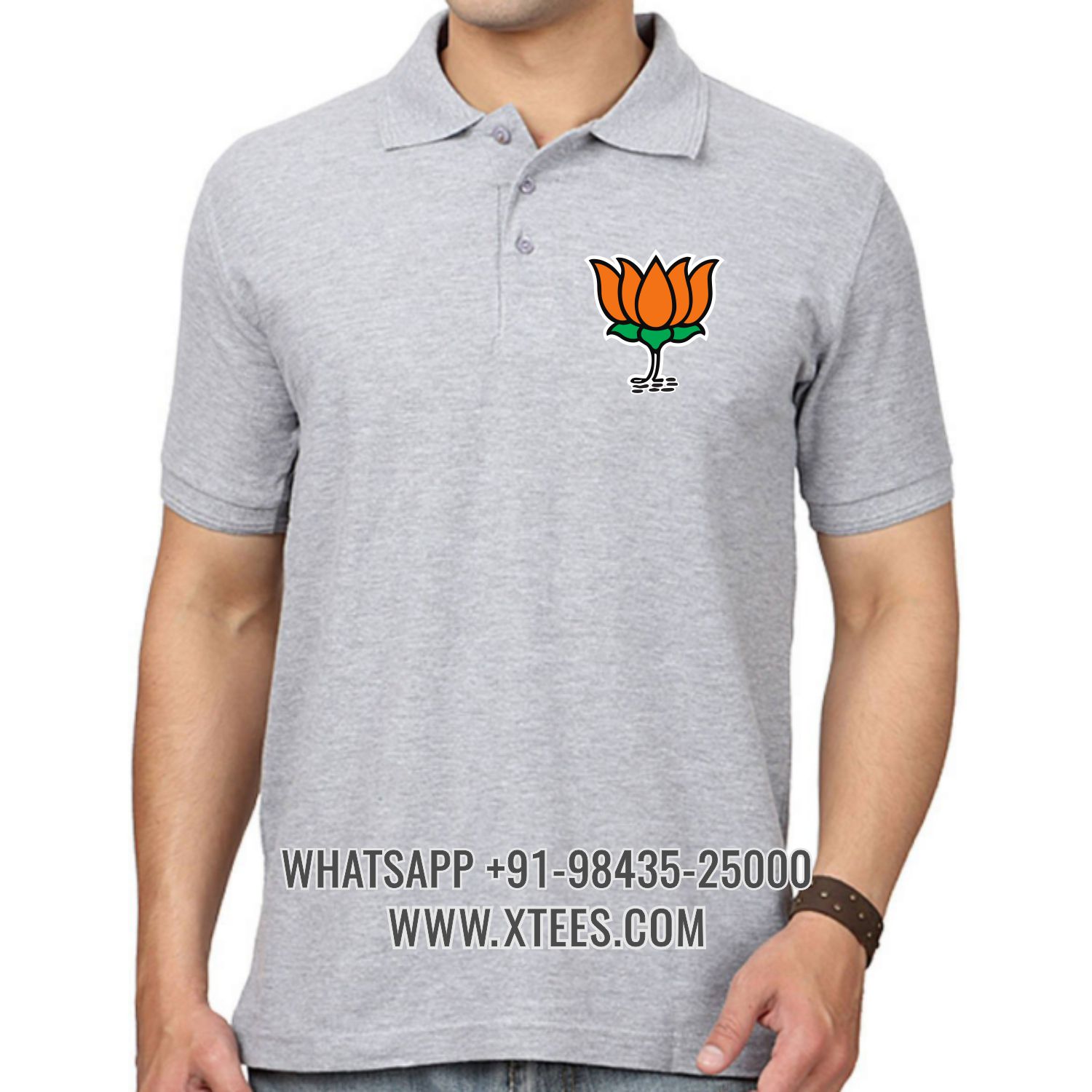 Bharatiya Janata Party Bjp Logo 2 Left Chest Logo Printed Collar Polo T-shirt image