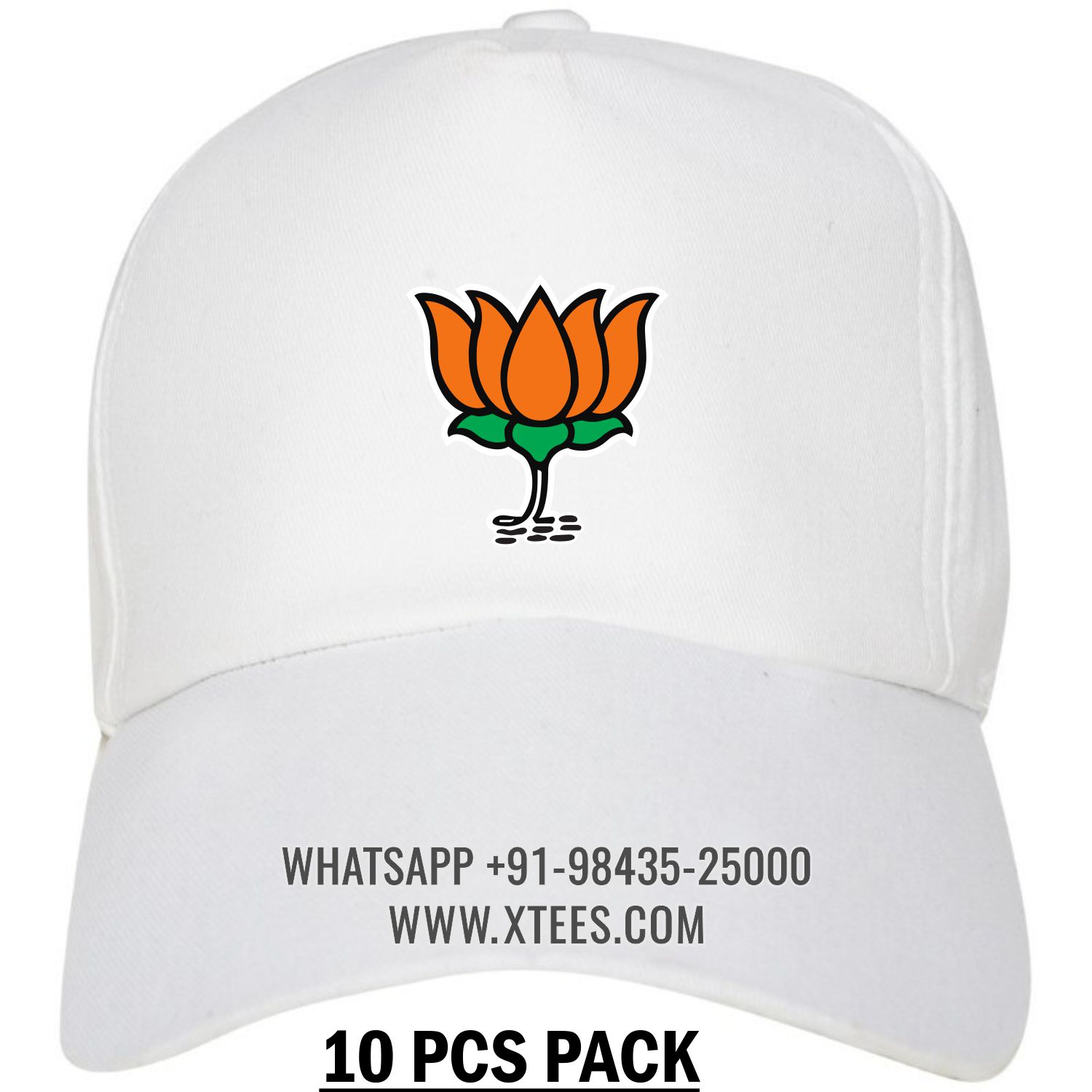 Bharatiya Janata Party Bjp Logo 2 Printed Cap - 10 Pcs Pack image