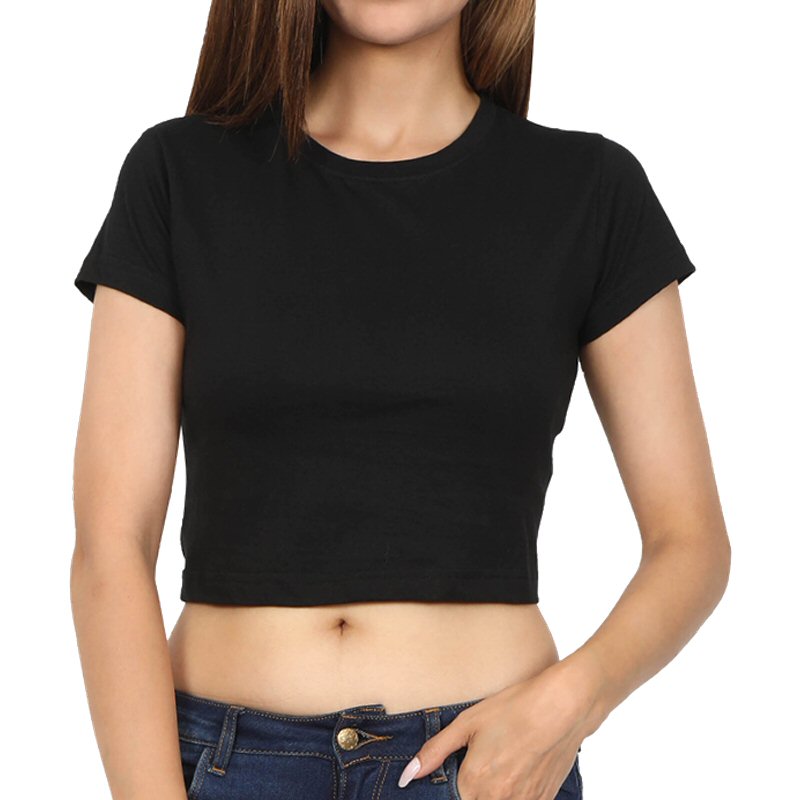 Black plain crop t shirt | Cropped t shirts women | Muselot