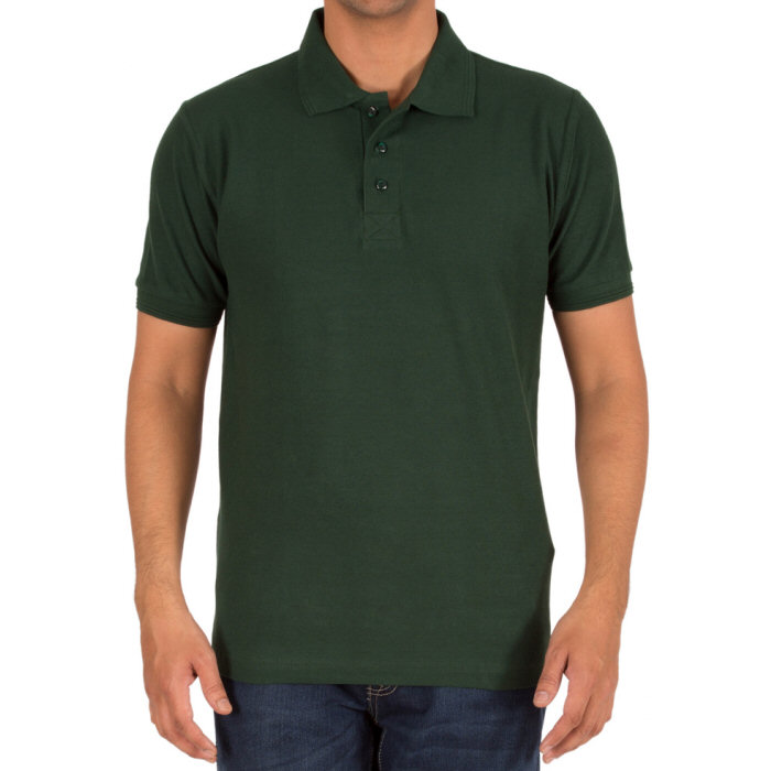 Bottle Green Plain Collar Polo T-shirt | Xtees