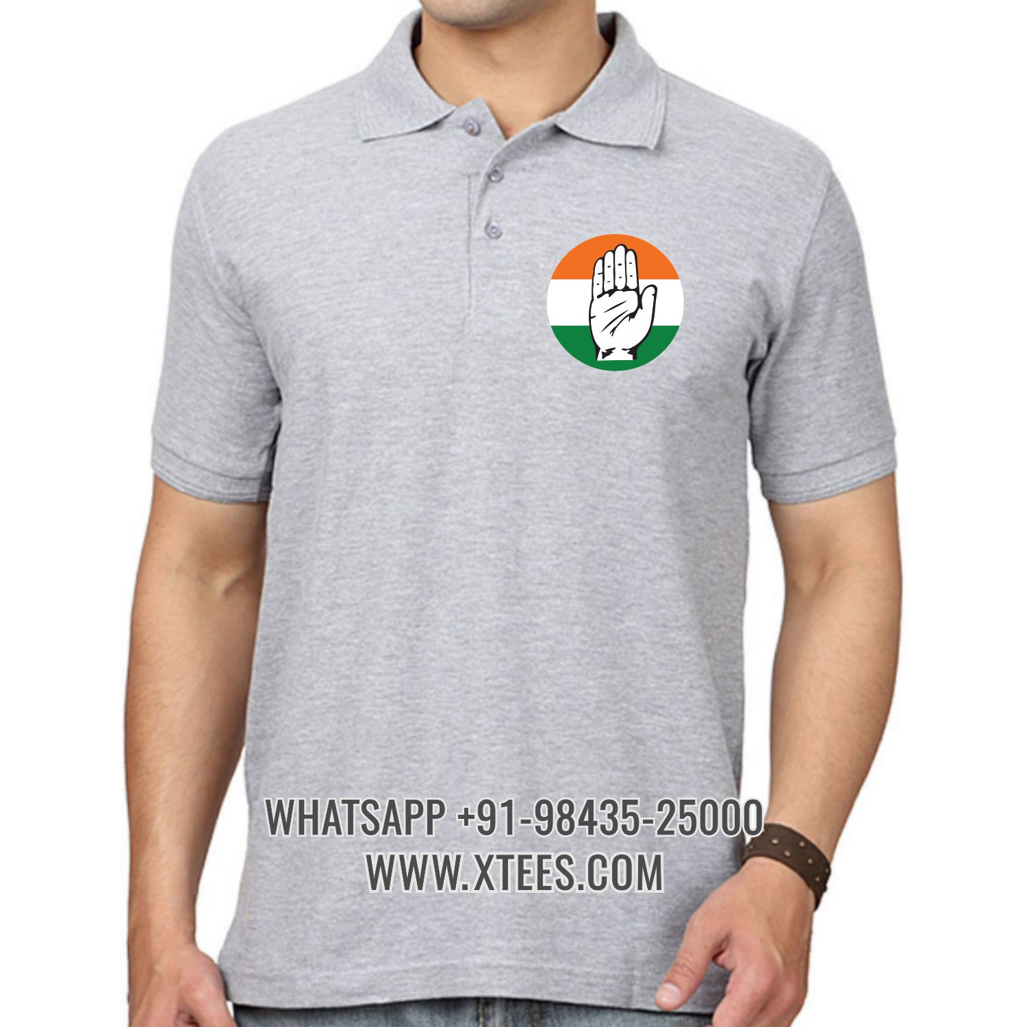 Congress Left Chest Logo Printed Collar Polo T-shirt image