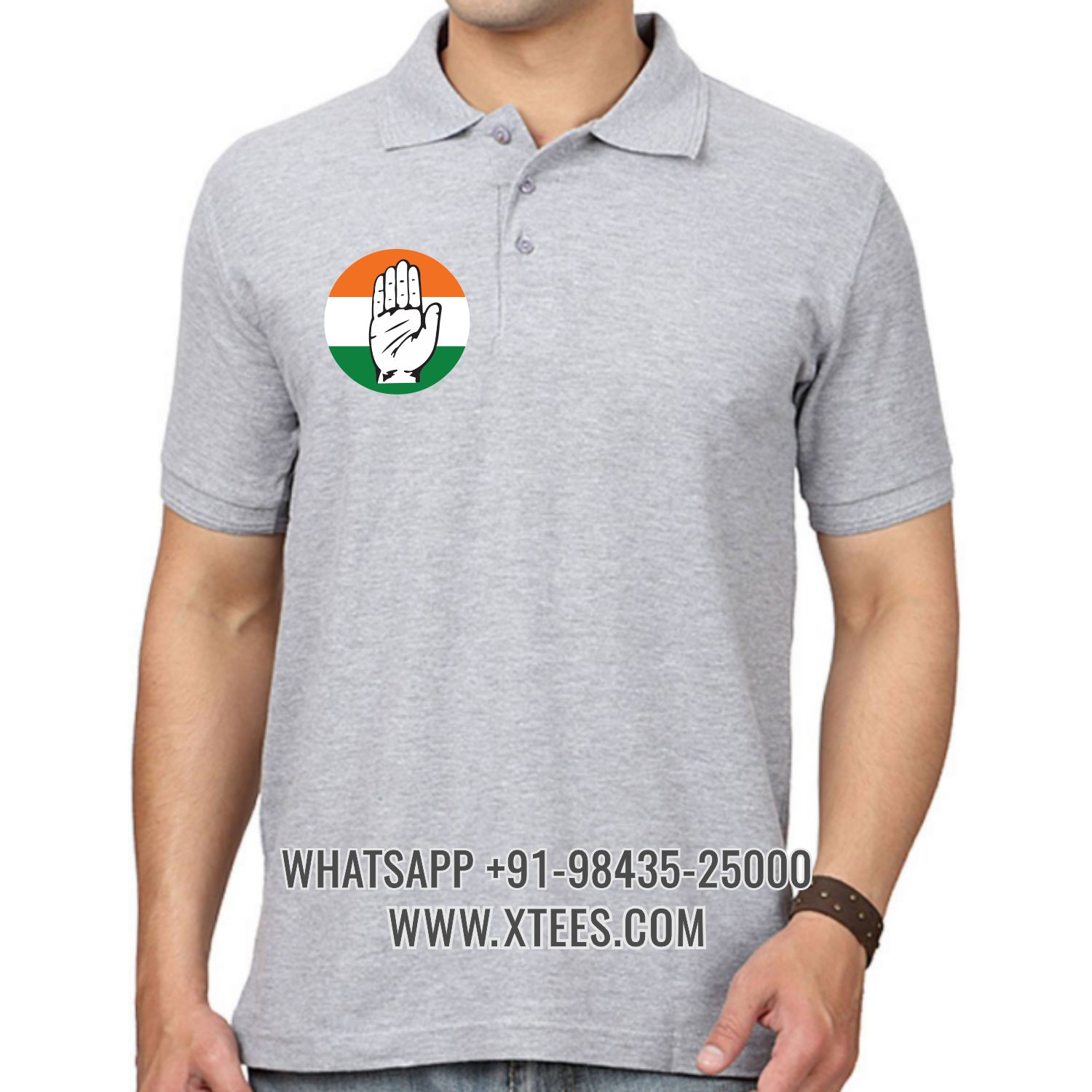 Congress Right Chest Logo Printed Collar Polo T-shirt image