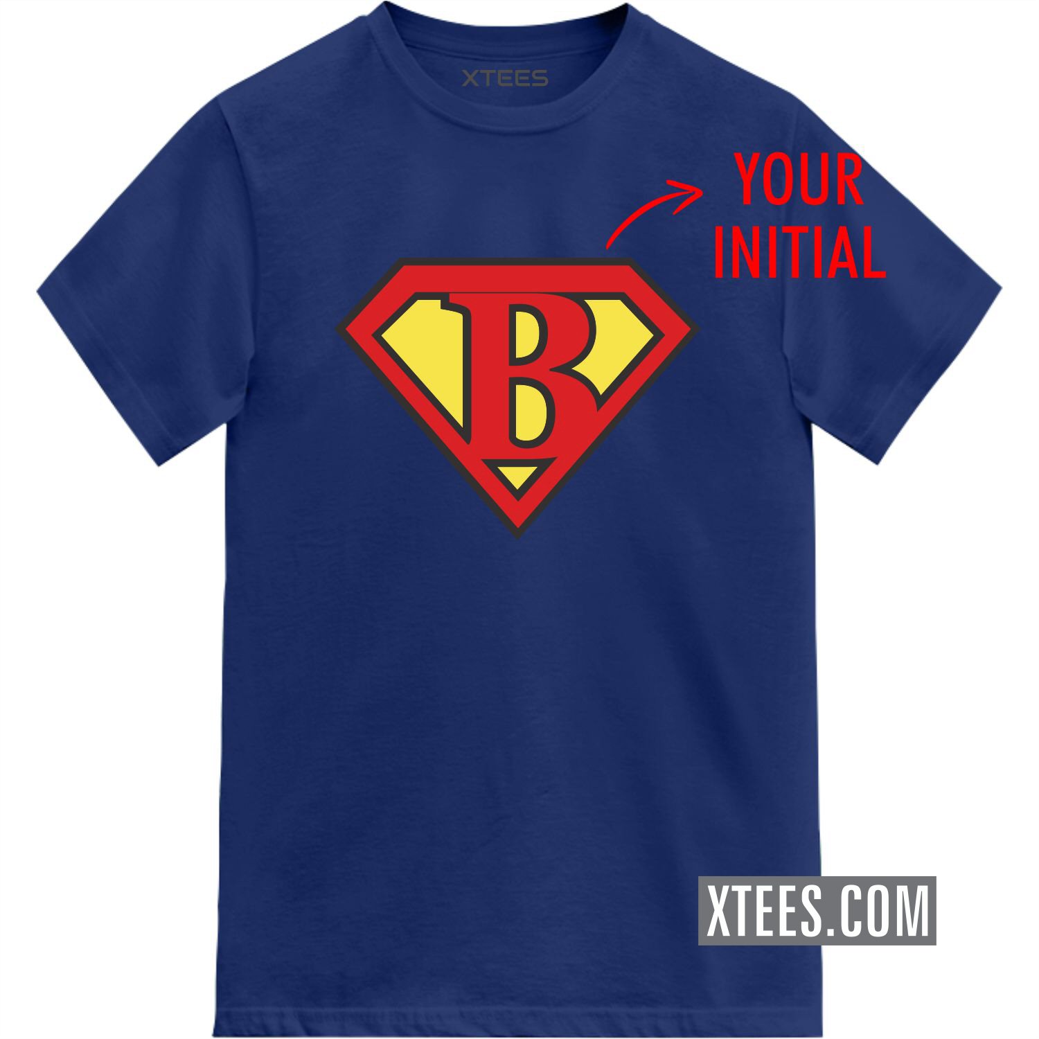 Custom Superman Initial Printed  T-shirt image