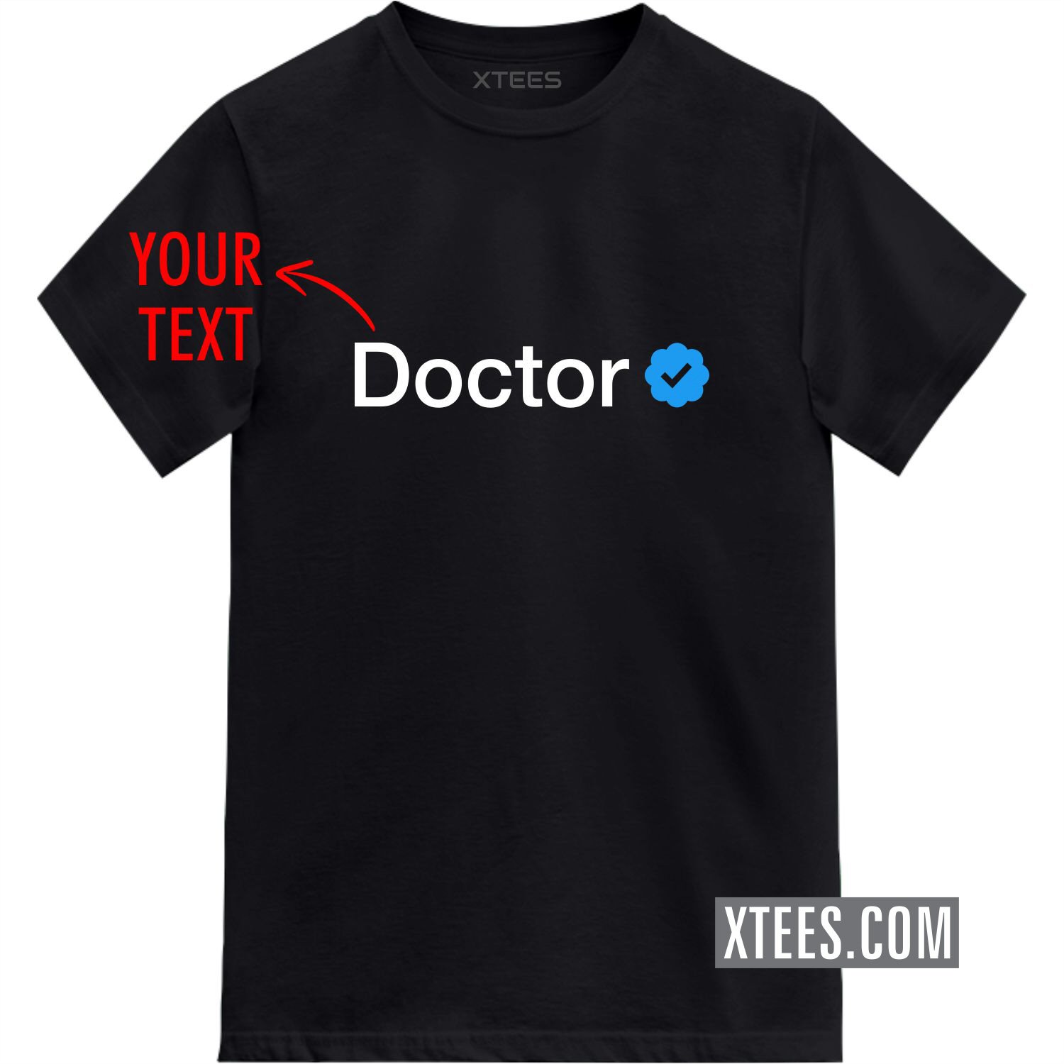 Custom Text Verified Badge Printed T-shirt image