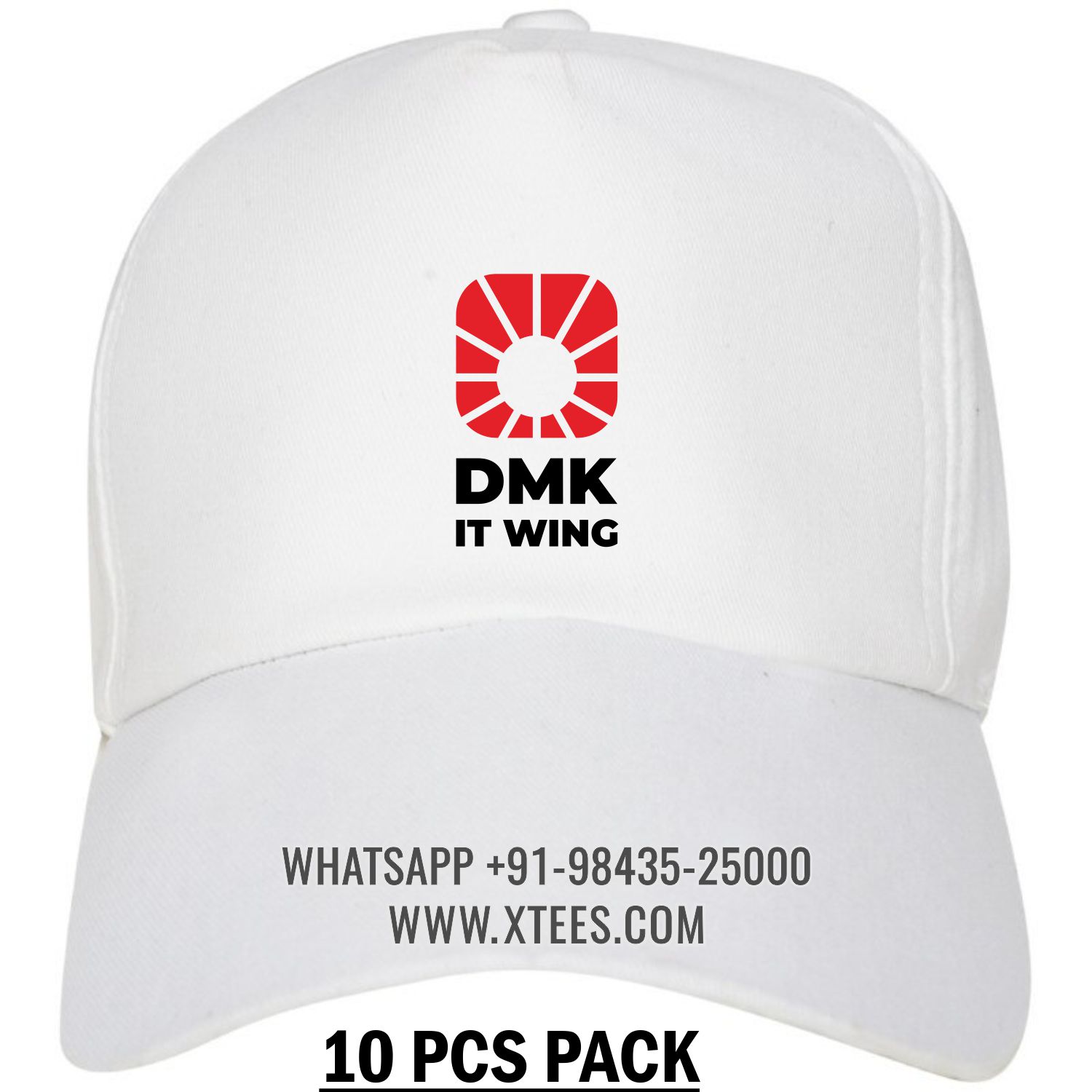 Dravida Munnetra Kazhagam Dmk It Wing Logo Printed Cap - 10 Pcs Pack image