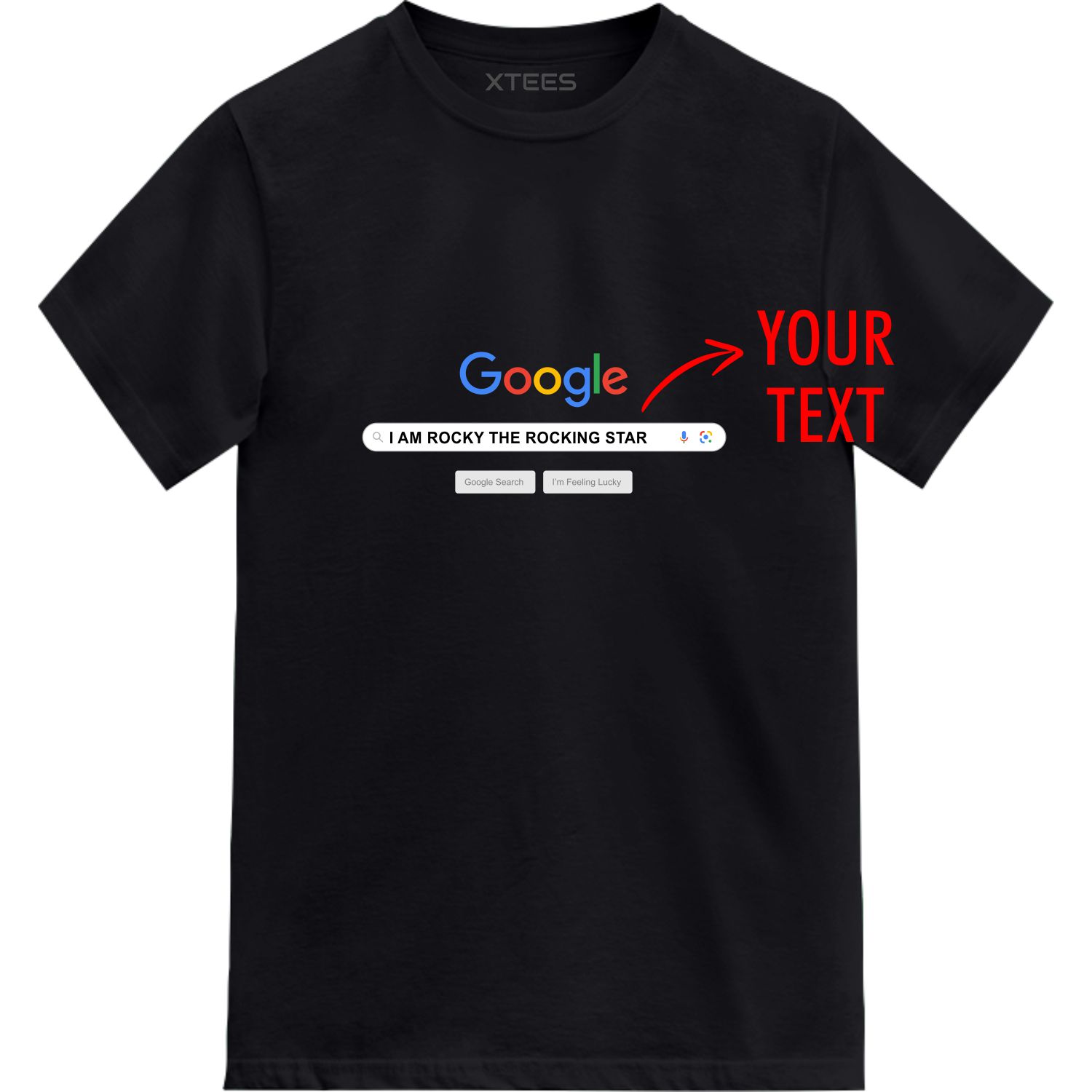 Google Search Box Custom Text Printed T-shirt image