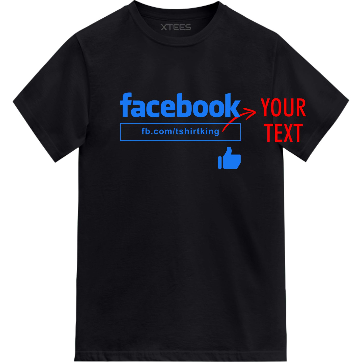 Facebook Search Box Custom Text Printed T-shirt image
