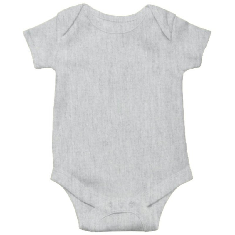 Grey Melange Plain Baby Rompers image
