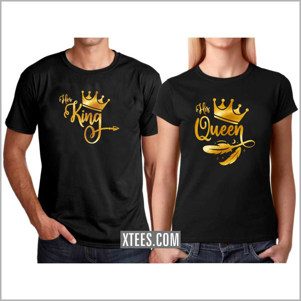 King & Queen Printed T Shirts - Tirupur Brands