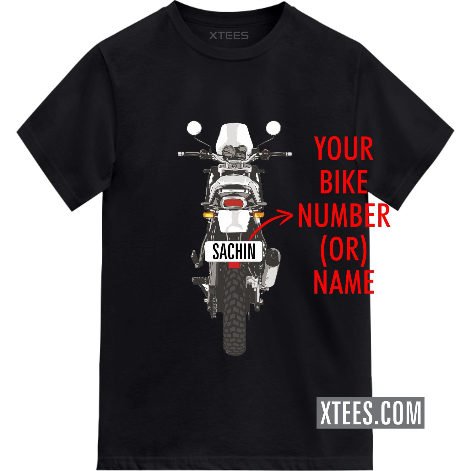 Himalayan Motorcycle Custom Number Plate T-shirt image