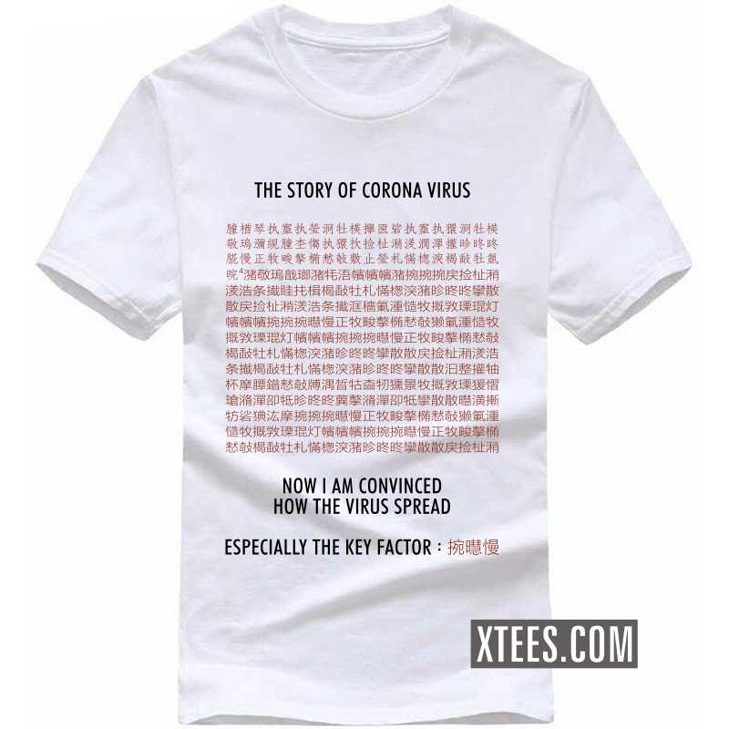 The Story Of Corona Virus Funny T-shirt India image