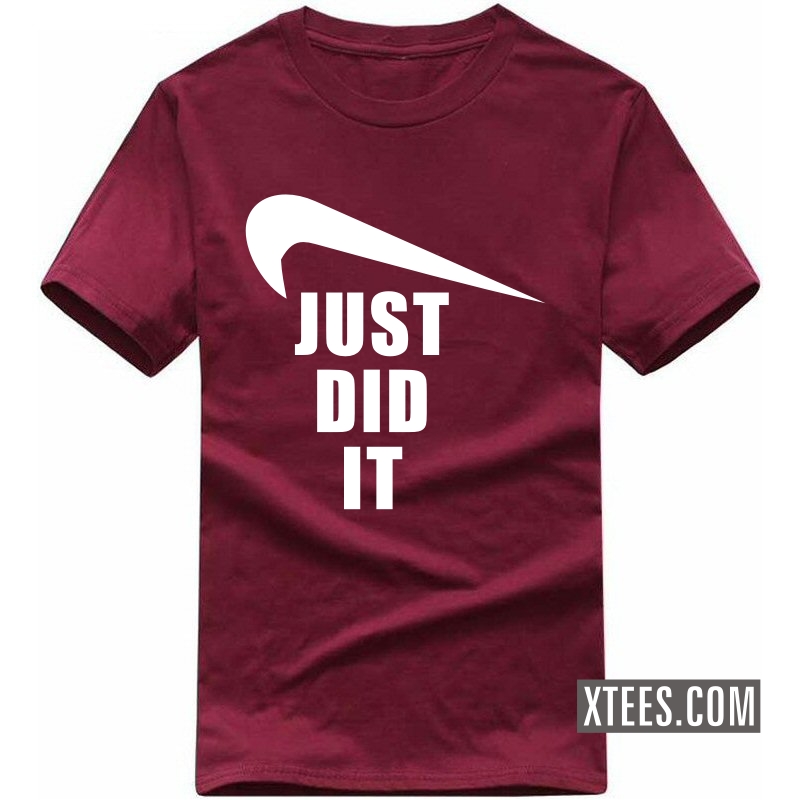 Buy Just Did It Nike Symbol Pointing Down Slogan T-shirts For Men 