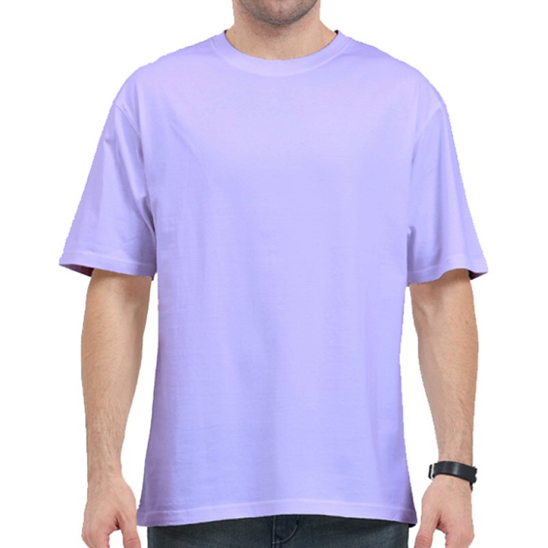 Lavender Unisex Plain Cotton Oversized 240 Gsm Round Neck T-shirt image