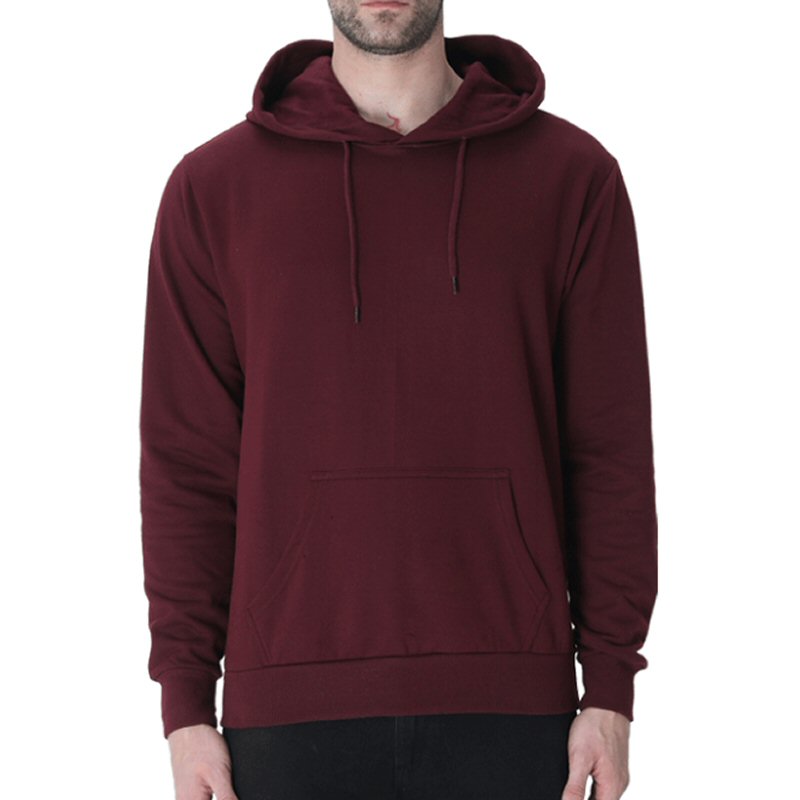 Maroon Unisex Plain Cotton Hoodie image