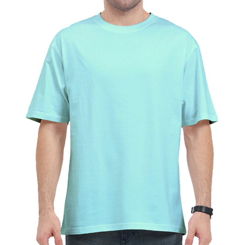 Mint Unisex Plain Cotton Oversized 240 Gsm Round Neck T-shirt image