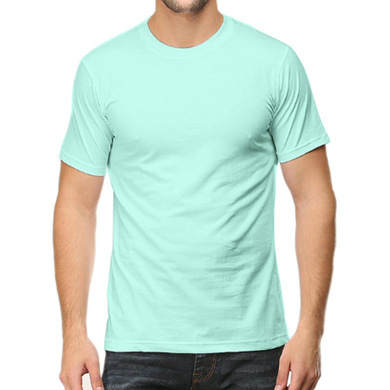 Mint Unisex Plain Cotton Round Neck T-shirt image