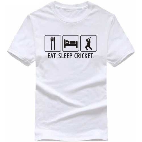 Eat Sleep Cricket Cricket Slogan T-shirts image