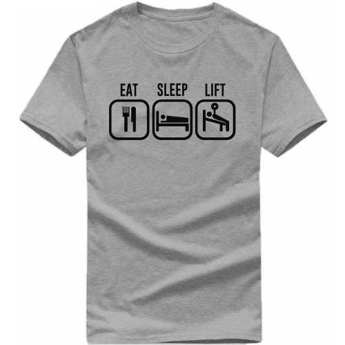 Eat Sleep Lift Gym T-shirt India image