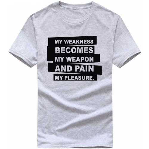My Weakness Becomes My Weapon And Pain My Pleasure Gym T-shirt India image