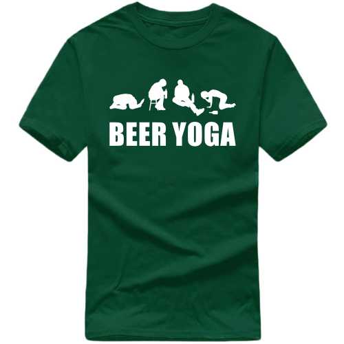 Beer Yoga Beer Funny Beer Alcohol Quotes T-shirt India image