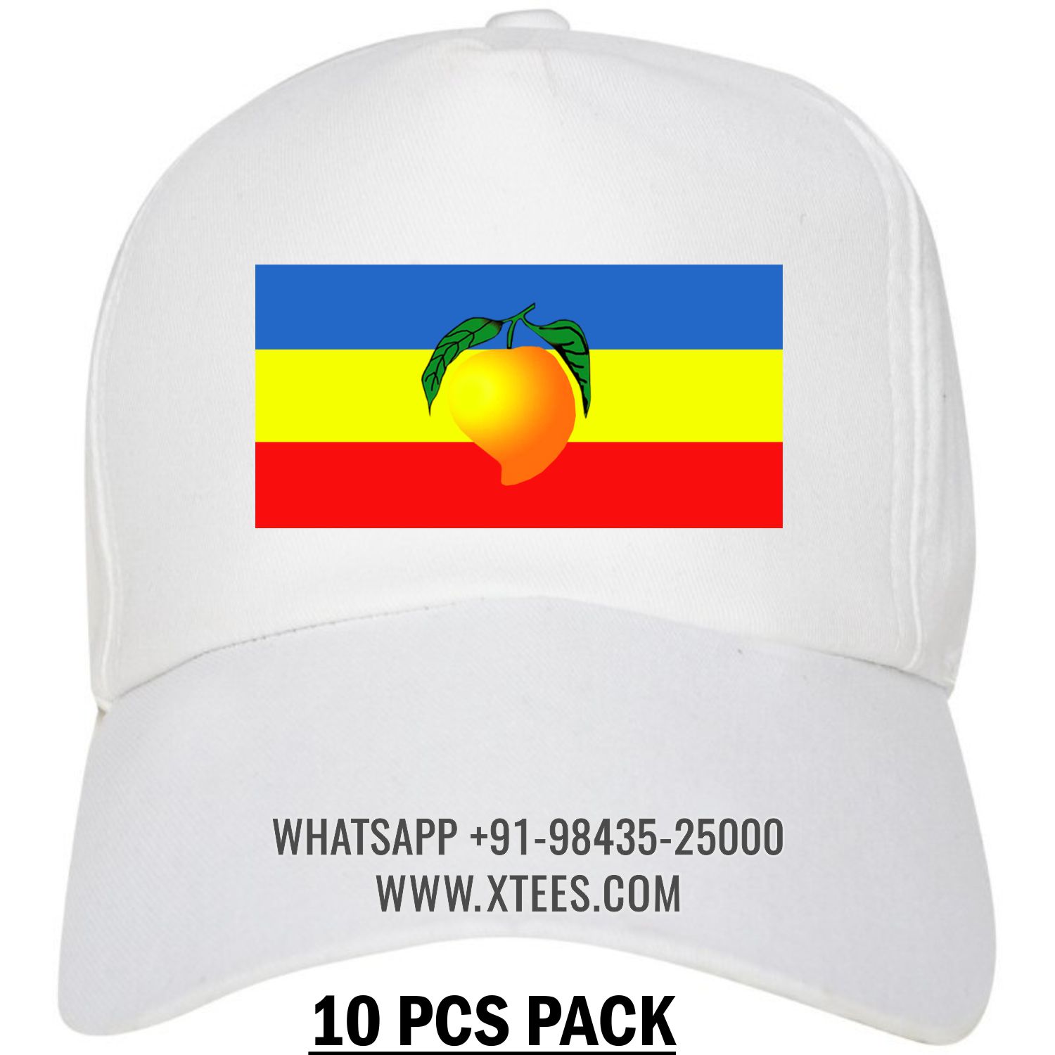 Pattali Makkal Katchi Pmk Logo Printed Cap - 10 Pcs Pack image