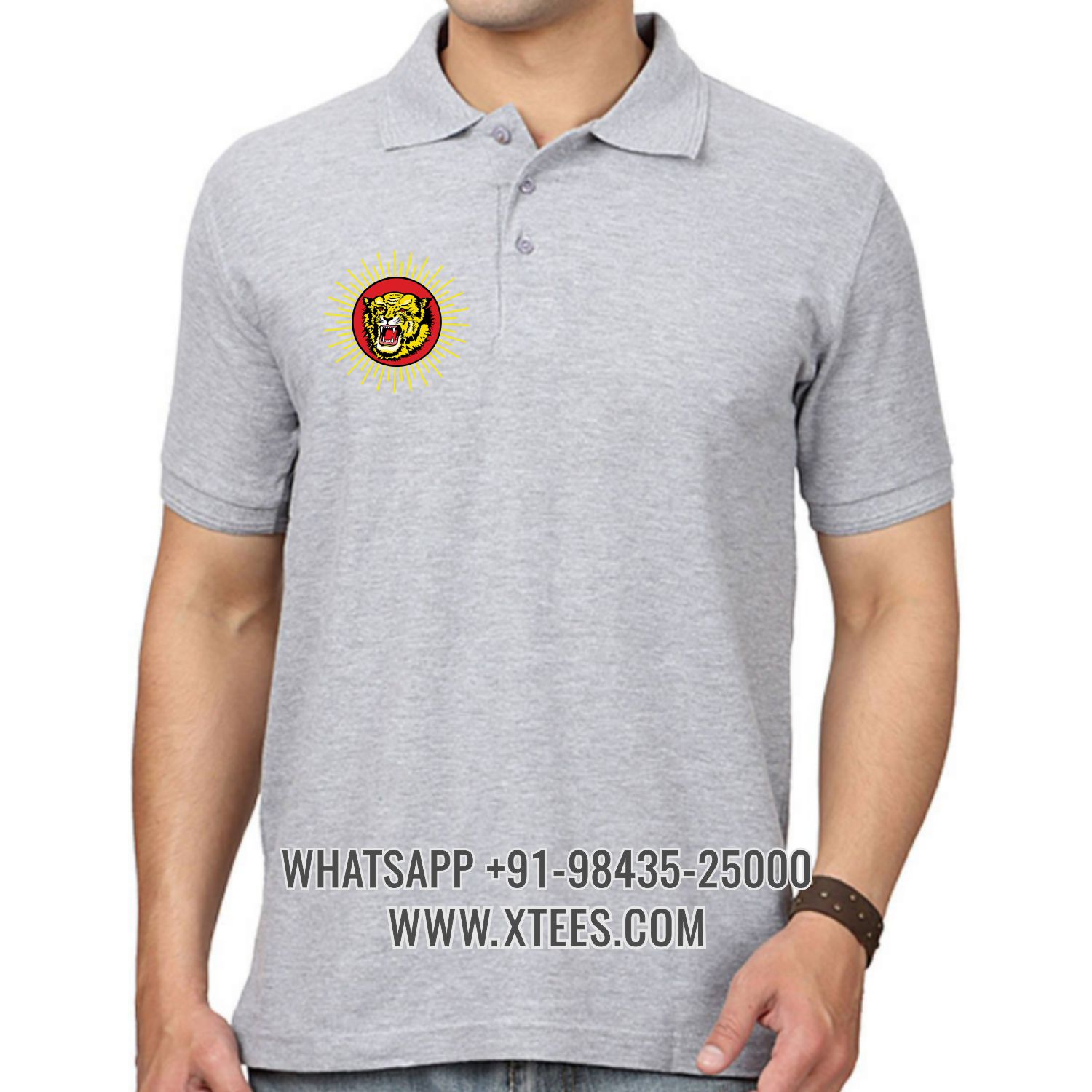 Naam Tamilar Katchi Ntk Logo Right Chest Logo Printed Collar Polo T-shirt image