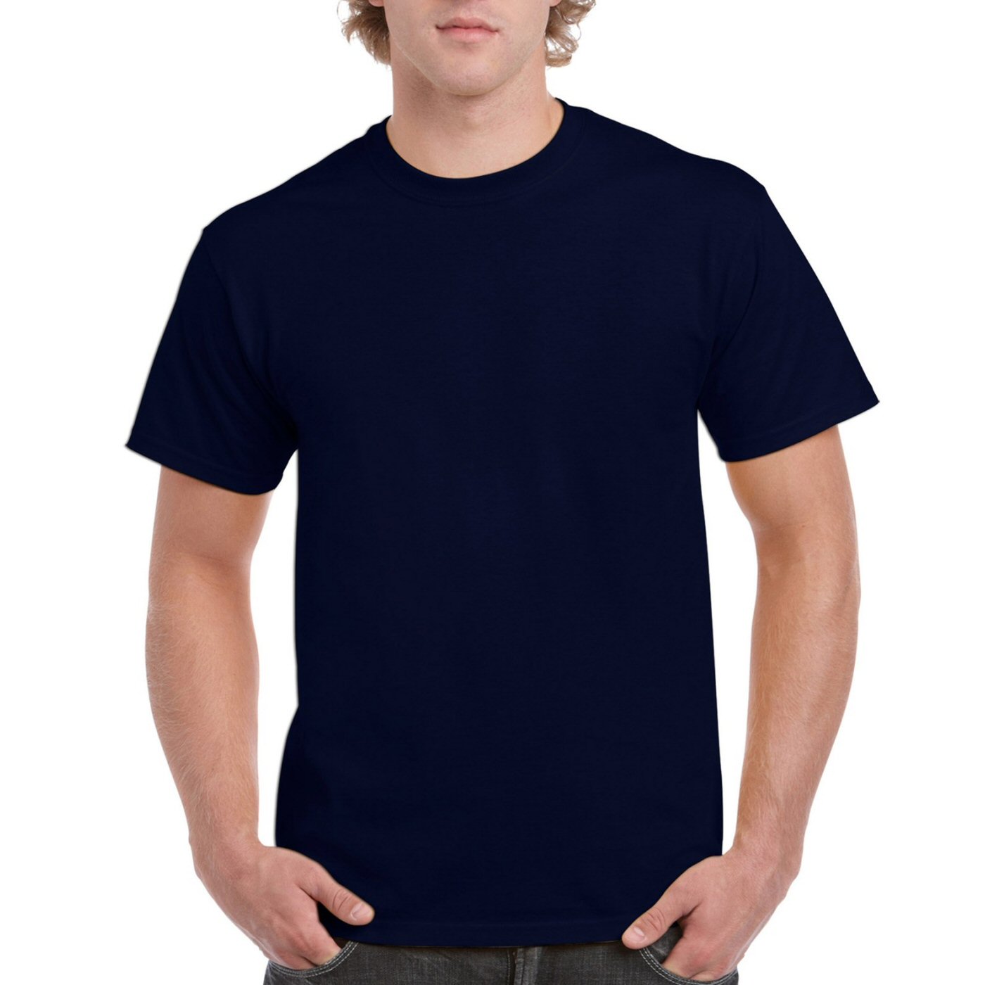 Navy Blue Plain Round Neck T-shirt | Xtees