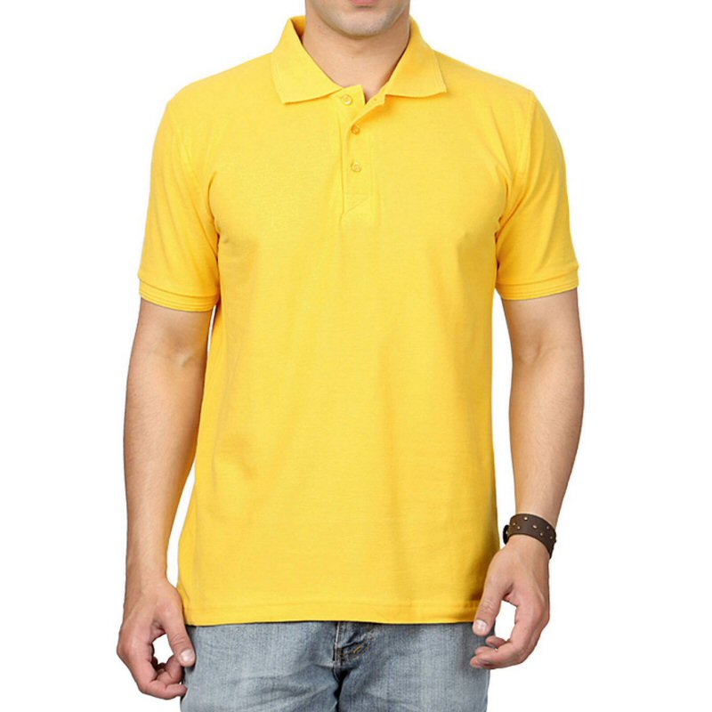 New Yellow Plain Collar Polo T-shirt image