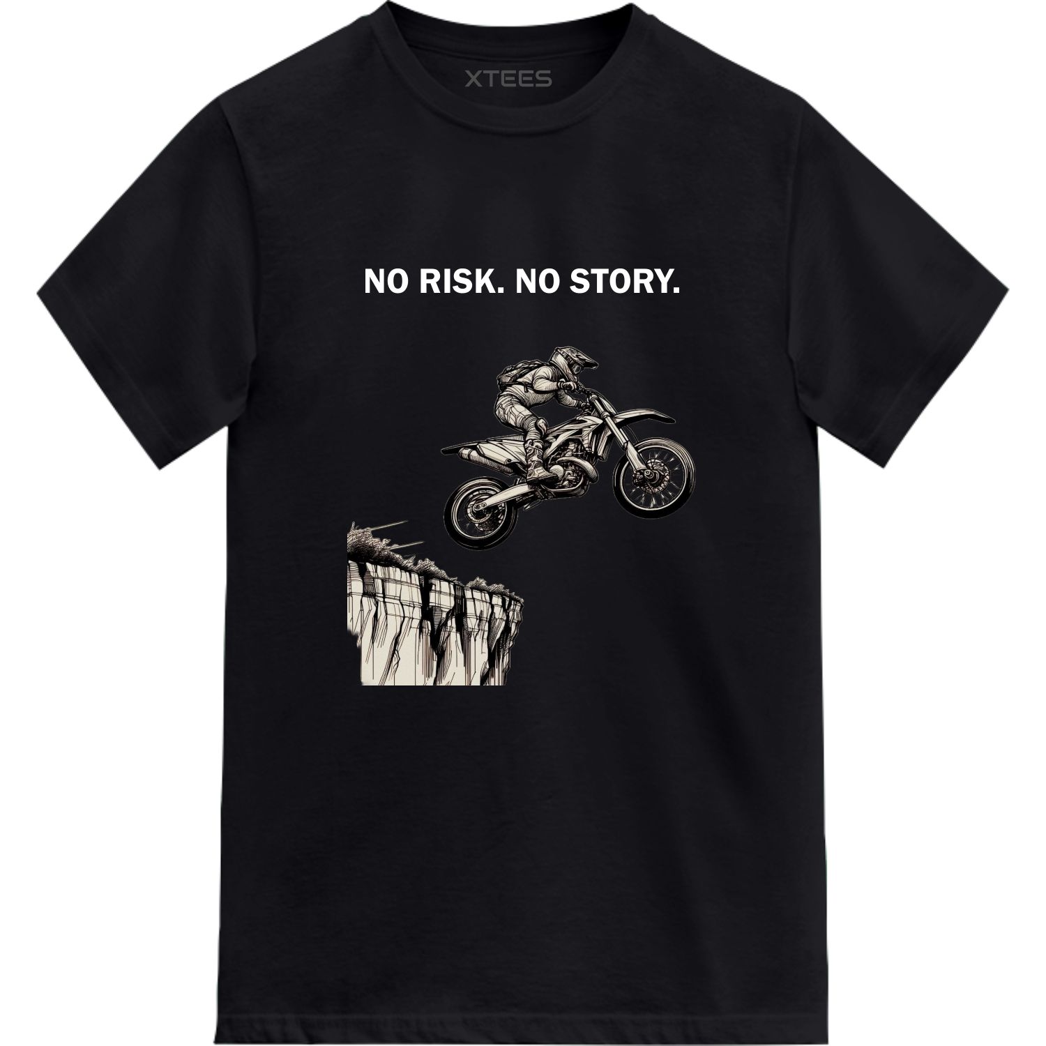 No Risk No Story Motorcycling Biker T Shirt image