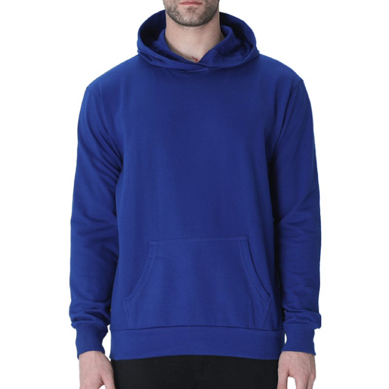 Royal Blue Unisex Plain Cotton Hoodie image