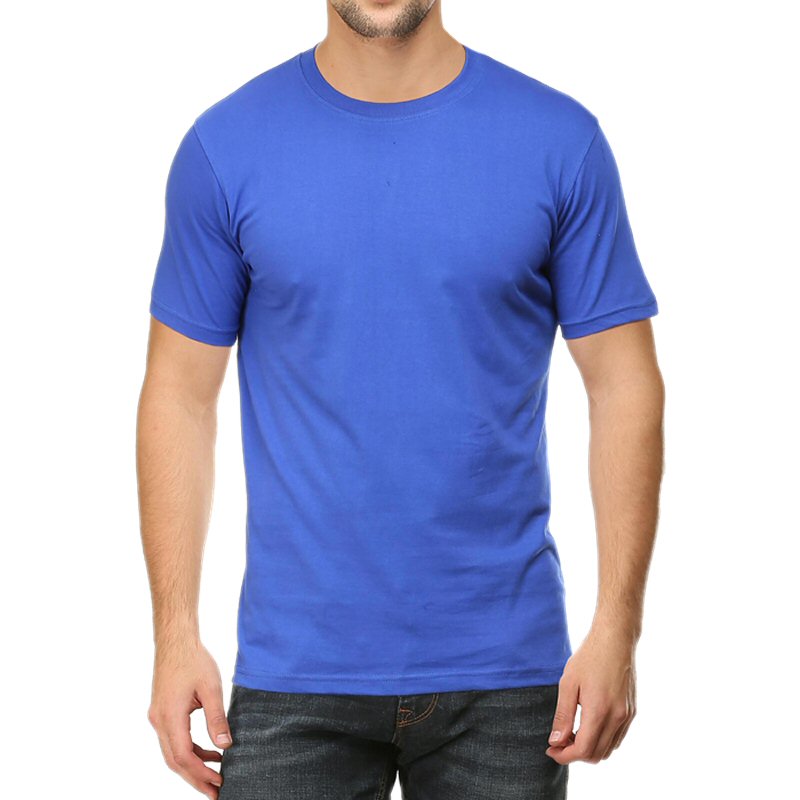 Royal Blue Plain Round Neck T-shirt image