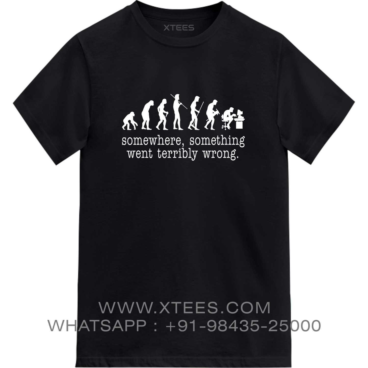 Somewhere Something Went Terribly Wrong Funny Geek Programmer Quotes T-shirt India image