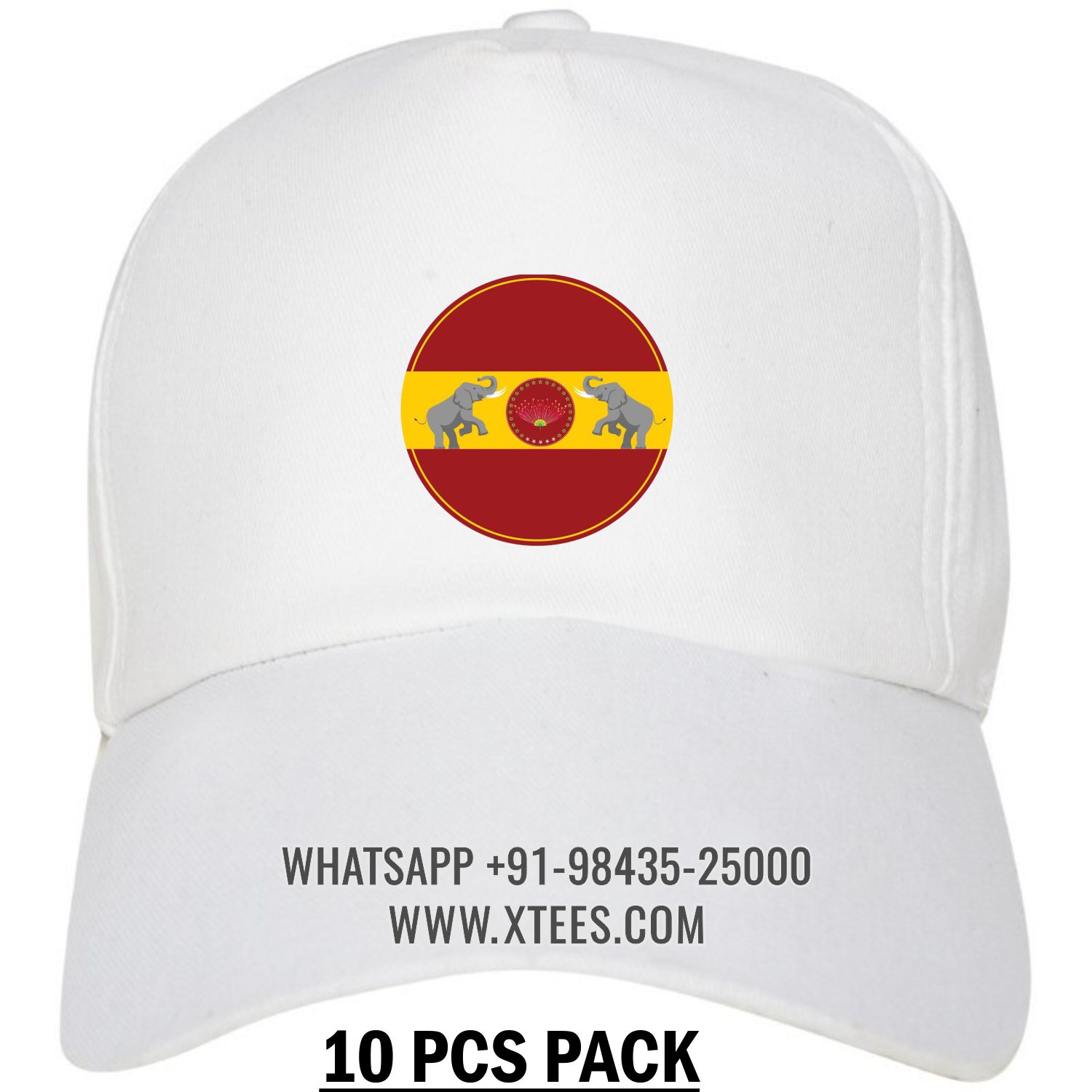 Tamilaga Vettri Kazhagam Tvk Logo 2 Printed Cap - 10 Pcs Pack image