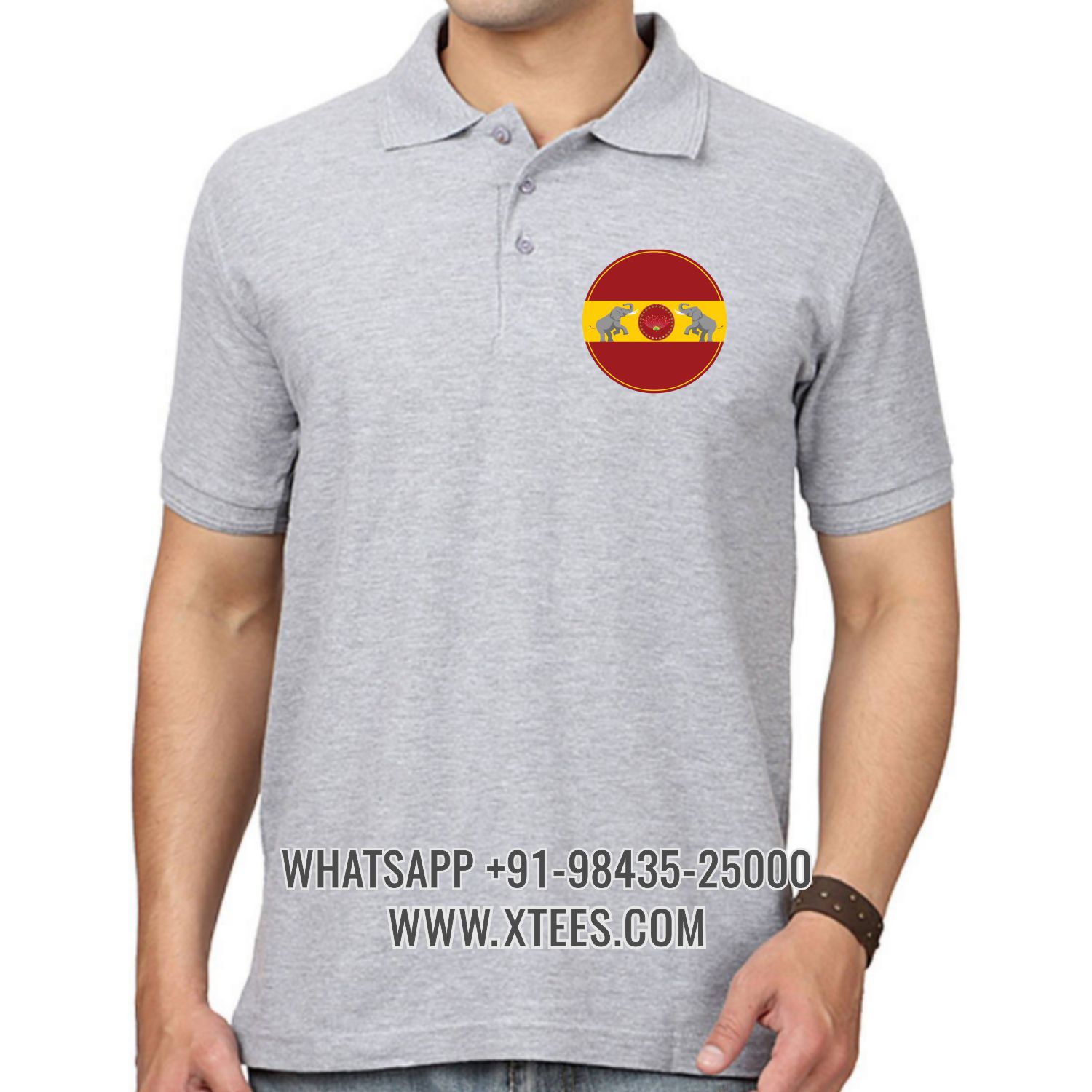 Tamilaga Vettri Kazhagam Tvk Logo 2 Left Chest Logo Printed Collar Polo T-shirt image