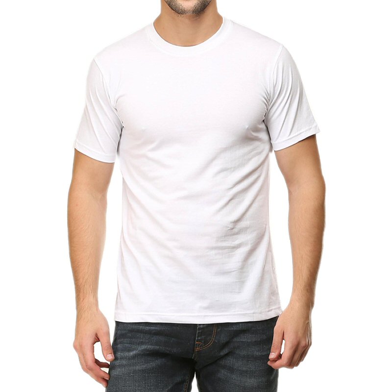White Plain Round Neck T-shirt image